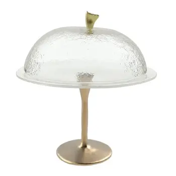 My Glass Studio Cake Stand & Dome, Clear - Set of 4 - Dia: 24 cm, H: 26 cm