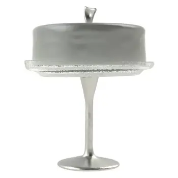 My Glass Studio Cake Stand & Dome, Grey - Set of 2 - Dia: 20 cm, H: 26 cm