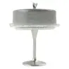 My Glass Studio Cake Stand & Dome, Grey - Set of 2 - Dia: 20 cm, H: 26 cm