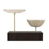 My Glass Studio Nut Bowl, Beige - Set of 4 - 17.5 x 8.0 x 15.0 cm