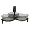 My Glass Studio Nut Bowl, Grey - Set of 4 - Dia: 16 cm, H: 9 cm