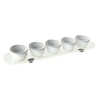 My Glass Studio Dip Bowl Set, White - Set of 6 - 22.0 x 5.7 x 2.4 cm