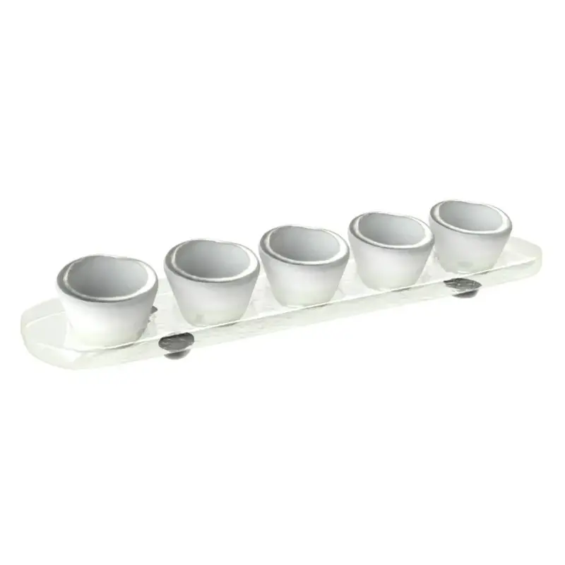 My Glass Studio Dip Bowl Set, White - Set of 6 - 22.0 x 5.7 x 2.4 cm
