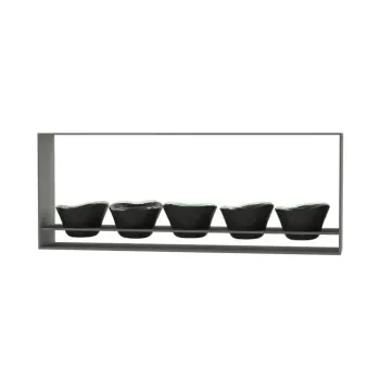 My Glass Studio Dip Bowl Set, Grey - Set of 4 - 38.5 x 6.0 x 15 cm