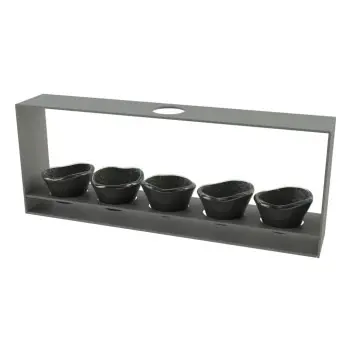 My Glass Studio Dip Bowl Set, Grey - Set of 4 - 38.5 x 6.0 x 15 cm