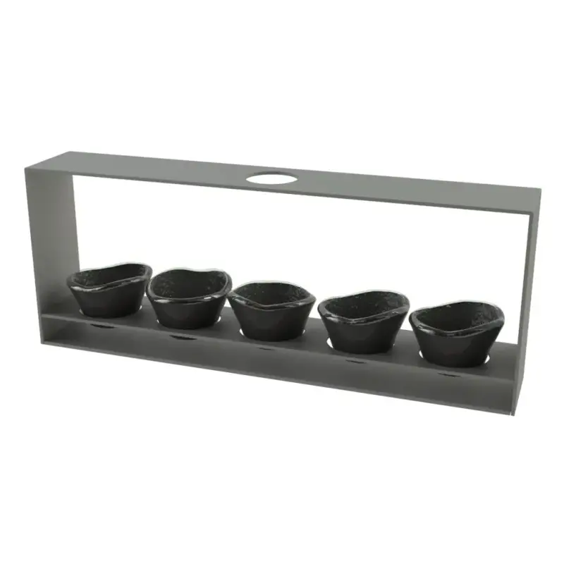 My Glass Studio Dip Bowl Set, Grey - Set of 4 - 38.5 x 6.0 x 15 cm