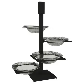 My Glass Studio Appetizer Server, Grey - Set of 2 - 32.6 x 32.6 x 43.2 cm