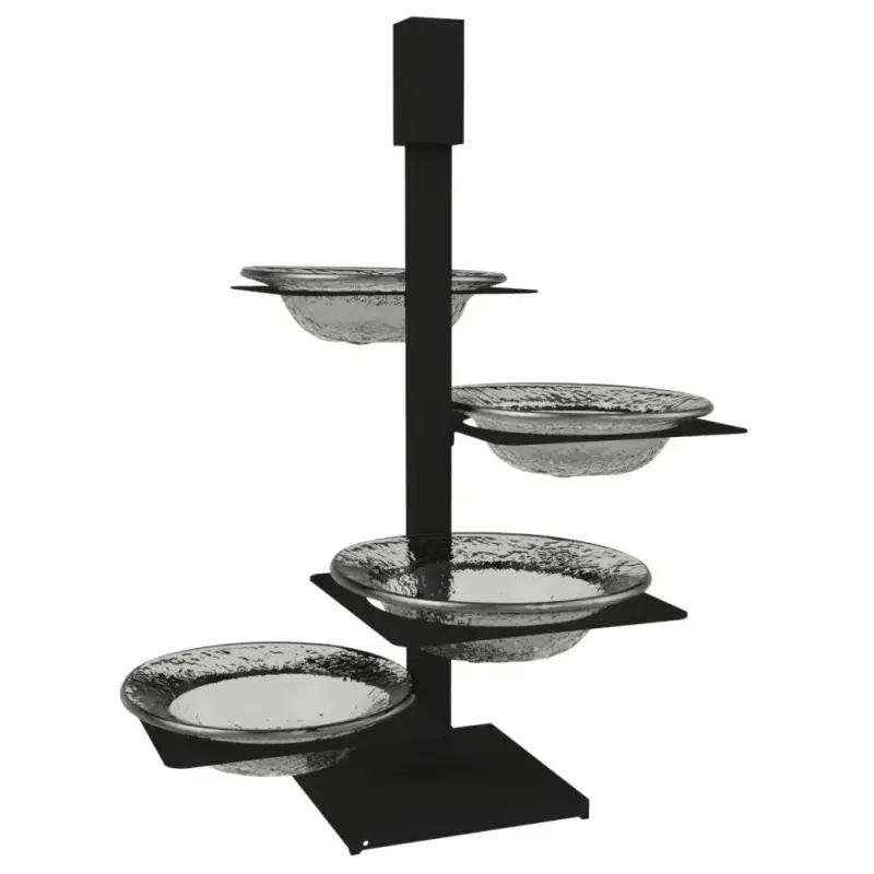 My Glass Studio Appetizer Server, Grey - Set of 2 - 32.6 x 32.6 x 43.2 cm