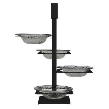My Glass Studio Appetizer Server, Grey - Set of 2 - 32.6 x 32.6 x 43.2 cm