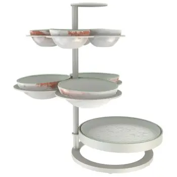 My Glass Studio Appetizer Server, Grey - Set of 2 - 36.0 x 28.0 x 36.0 cm