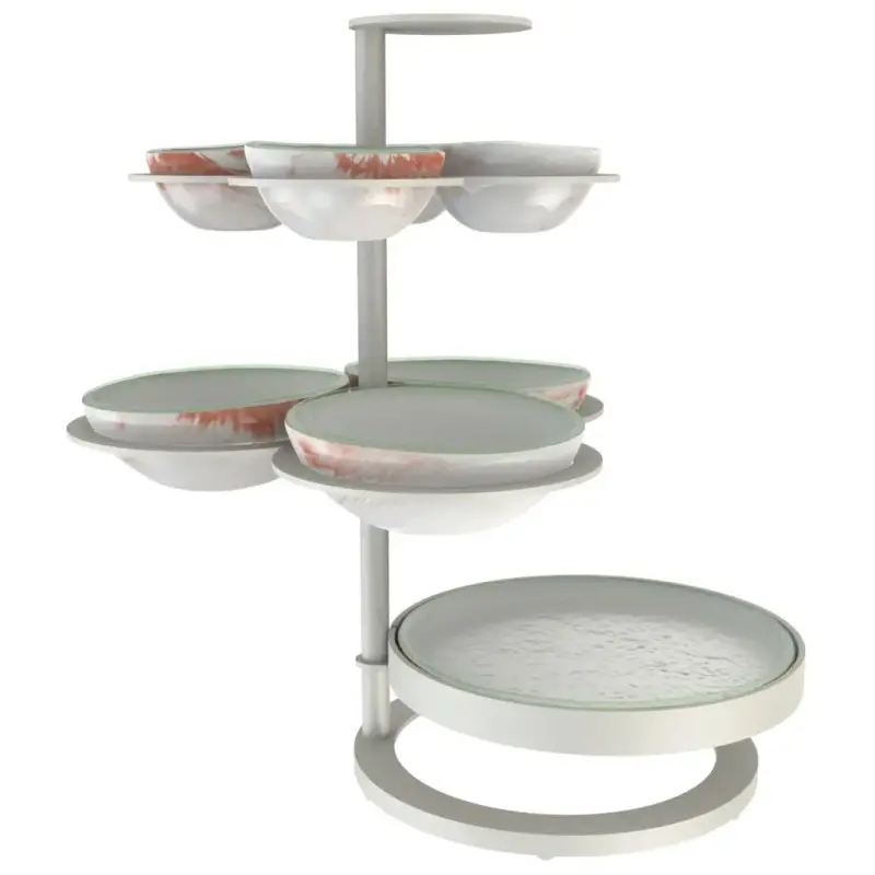 My Glass Studio Appetizer Server, Grey - Set of 2 - 36.0 x 28.0 x 36.0 cm