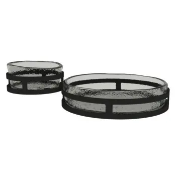 My Glass Studio Chip Dip Server, Grey - Set of 2 - 29.0 x 18.5 x 8.0 cm