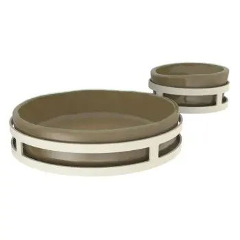My Glass Studio Chip Dip Server, Natural - Set of 2 - 29.0 x 18.5 x 8.0 cm