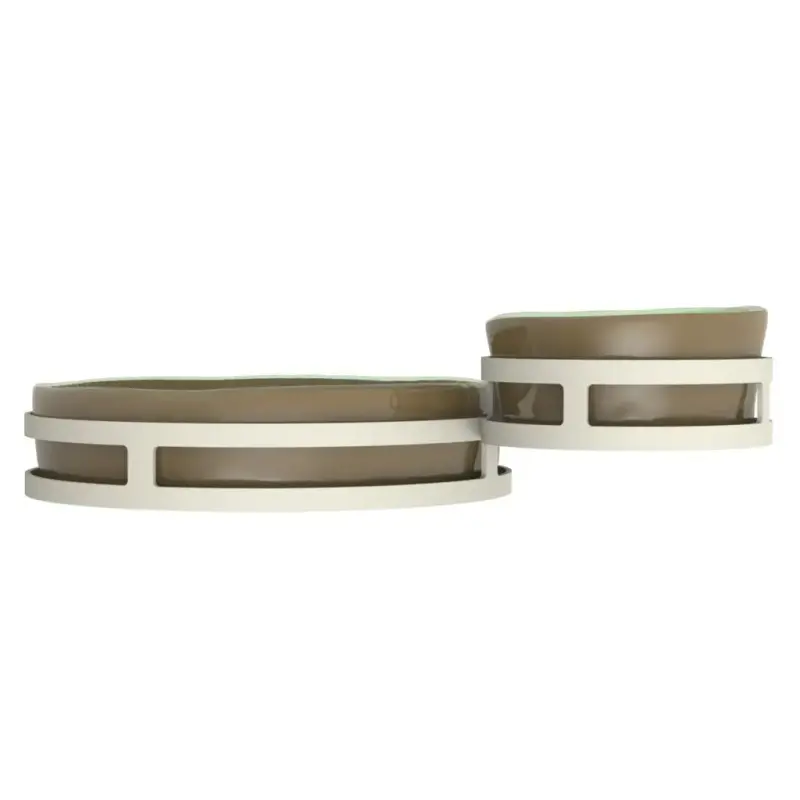 My Glass Studio Chip Dip Server, Natural - Set of 2 - 29.0 x 18.5 x 8.0 cm