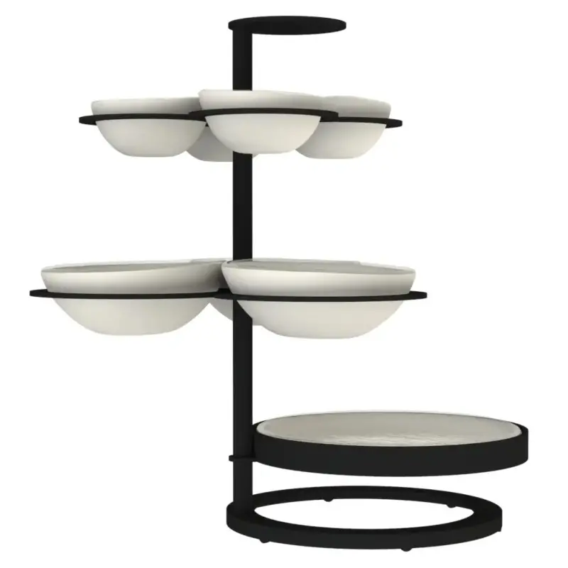 My Glass Studio Chip Dip Server, Cream - Set of 2 - 36.0 x 28.0 x 36.0 cm