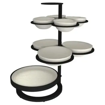 My Glass Studio Chip Dip Server, Cream - Set of 2 - 36.0 x 28.0 x 36.0 cm