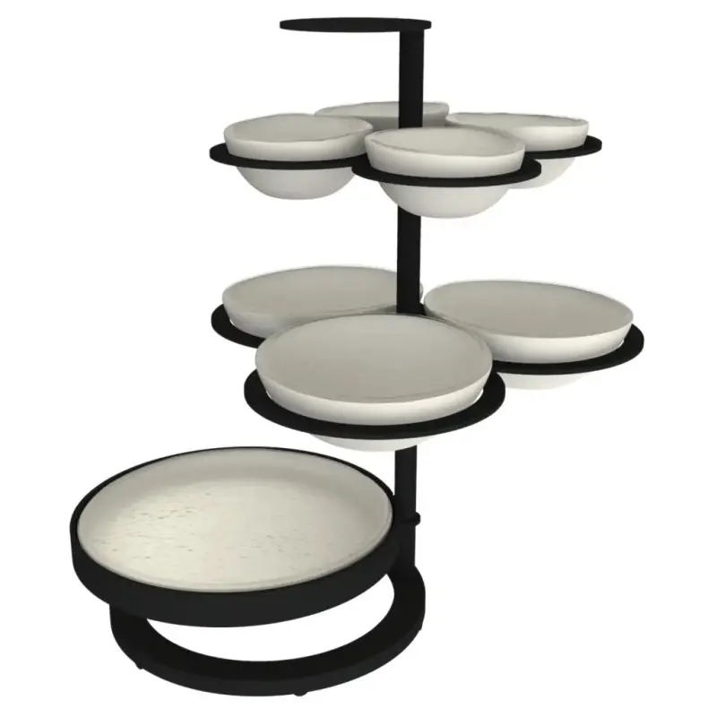 My Glass Studio Chip Dip Server, Cream - Set of 2 - 36.0 x 28.0 x 36.0 cm