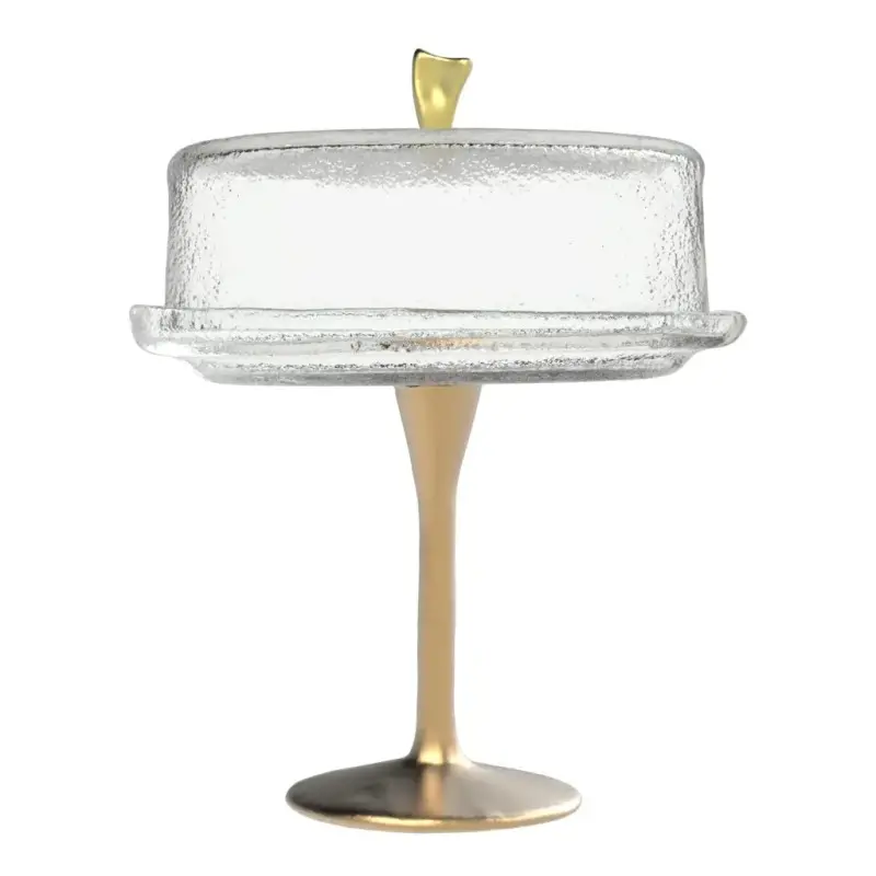 My Glass Studio Cake Stand & Dome, Clear - Set of 2 - Dia: 20 cm, H: 26 cm
