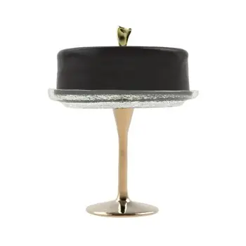 My Glass Studio Cake Stand & Dome, Black - Set of 2 - Dia: 20 cm, H: 26 cm