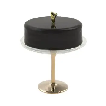 My Glass Studio Cake Stand & Dome, Black - Set of 2 - Dia: 20 cm, H: 26 cm