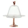 My Glass Studio Cake Stand & Dome, Clear - Set of 4 - Dia: 17 cm, H: 18 cm