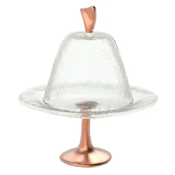 My Glass Studio Cake Stand & Dome, Clear - Set of 4 - Dia: 17 cm, H: 18 cm