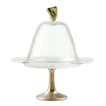 My Glass Studio Cake Stand & Dome, Clear - Set of 4 - Dia: 17 cm, H: 18 cm