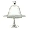 My Glass Studio Cake Stand & Dome, Grey - Set of 4 - Dia: 17 cm, H: 18 cm