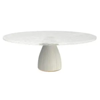 My Glass Studio Cake Stand, White - Set of 2 - Dia: 33 cm, H: 11 cm