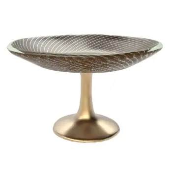 My Glass Studio Petit Fours Stand, Brown - Set of 9 - Dia: 14 cm, H: 8 cm