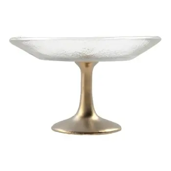 My Glass Studio Petit Fours Stand, Clear - Set of 9 - Dia: 14 cm, H: 8 cm