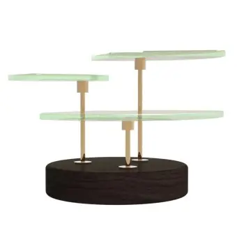 My Glass Studio Petit Fours Stand, Brown - Set of 4 - Dia: 18 cm, H: 12 cm