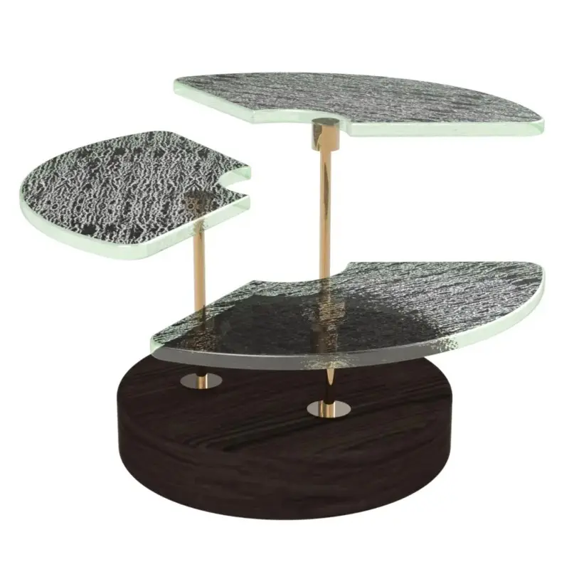 My Glass Studio Petit Fours Stand, Black - Set of 4 - Dia: 18 cm, H: 12 cm
