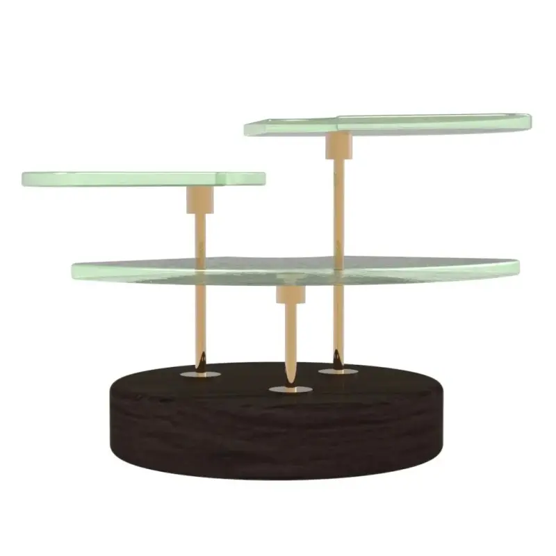 My Glass Studio Petit Fours Stand, Black - Set of 4 - Dia: 18 cm, H: 12 cm