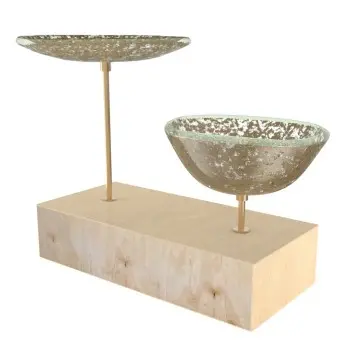 My Glass Studio Nut Bowl, Natural - Set of 4 - 17.5 x 8.0 x 15.0 cm