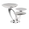 Gold Plated Rotating Stand With 3 Rounded Plates (2 Plates Dia: 14 cm & 1 Plate Dia: 20 cm) - Dia: 34 cm H: 20 cm