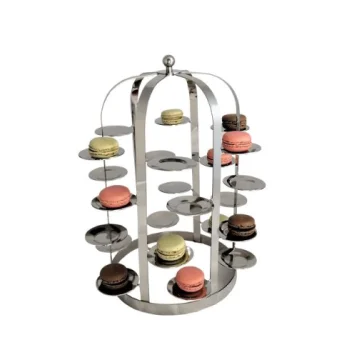 Gold Stand With 24 Small Plates - Dia: 32 cm H: 40 cm