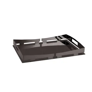 Polished Black Rectangular Tray - 35 x 25 cm H: 4.5 cm