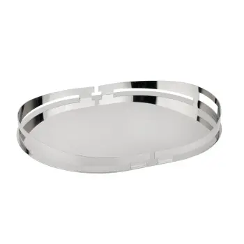 Polished Black Oval Tray - 37 x 27 cm H: 4.5 cm