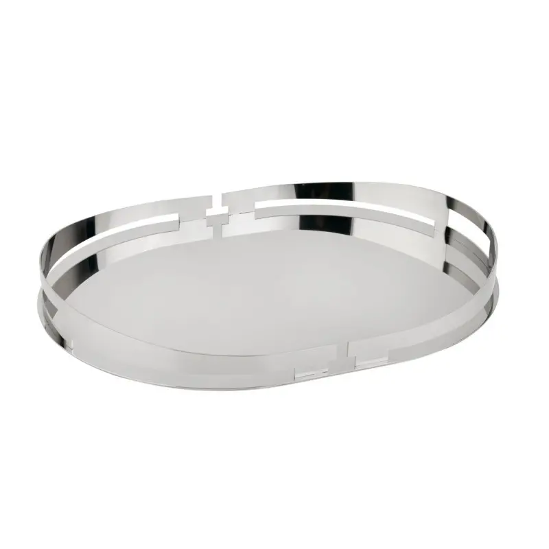 Polished Black Oval Tray - 37 x 27 cm H: 4.5 cm