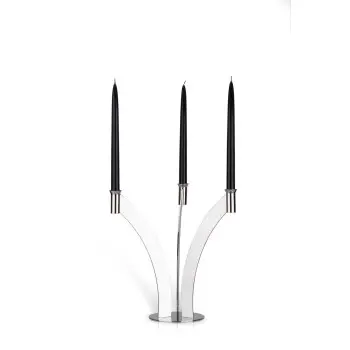 Gold 3 Flame Candleholder - 37 x 35.5 cm H: 35 cm