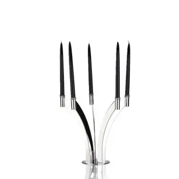 Gold Plated 5 Flame Candleholder - 36.5 x 40 cm H: 35 cm