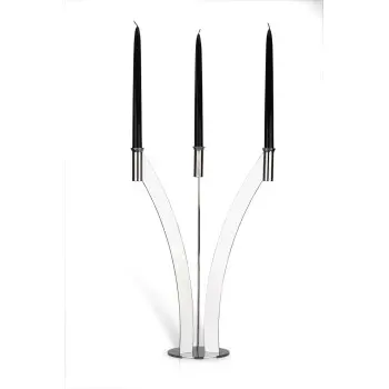 Gold Plated 3 Flame Candleholder - 51.7 x 35 cm H: 50 cm