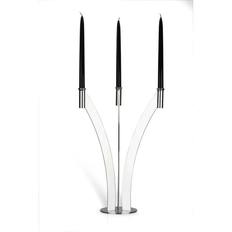 Gold Plated 3 Flame Candleholder - 51.7 x 35 cm H: 50 cm Gold Plated 3 Flame Candleholder - 51.7 x 35 cm H: 50 cm