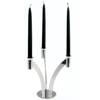 Gold Plated 3 Flame Candleholder - Dia: 25 cm H: 25 cm