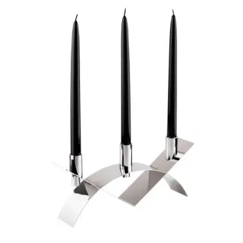 Gold 3 Flame Candleholder - 37 x 8 cm H: 13 cm