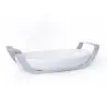 Polished Black Oval Porcelain Dish With Stainless Steel Holder - 39 X 23.5 H: 6 cm