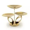 Gold Plated Rotating Stand With 3 Rounded Plates - 46 cm H: 33 cm