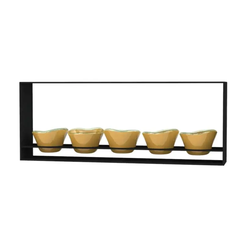 My Glass Studio Dip Bowl Set, Black - Set of 4 - 38.5 x 6.0 x 15 cm