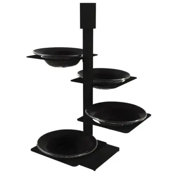 My Glass Studio Appetizer Server, Black - Set of 2 - 32.6 x 32.6 x 43.2 cm